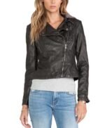 Macgyver S05 Riley Davis Biker Leather Hooded Jacket