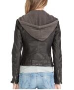 Macgyver S05 Riley Davis Biker Leather Hooded Jacket
