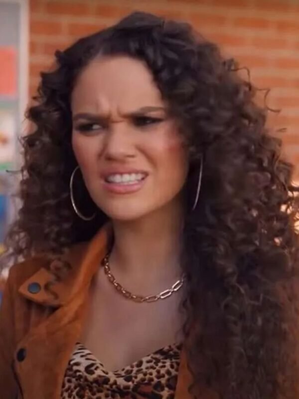 Madison Pettis He’s All That Brown Leather Jacket