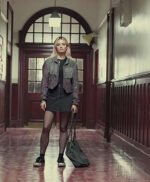 Maeve Wiley Sex Education Fringe Brown Genuine Leather Jacket