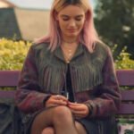 Maeve Wiley Sex Education Fringe Brown Genuine Leather Jacket