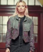 Maeve Wiley Sex Education Fringe Brown Genuine Leather Jacket