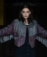 Maeve Wiley Sex Education Fringe Brown Genuine Leather Jacket
