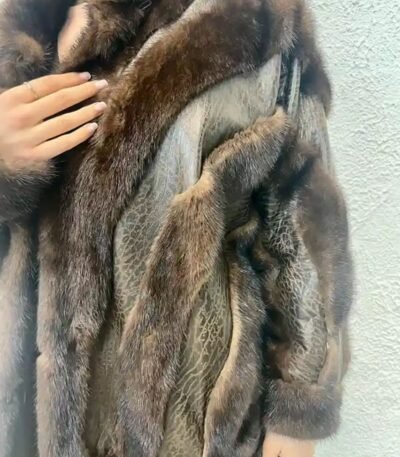 Magnus Vintage Mink Fur With Real Leather Coat