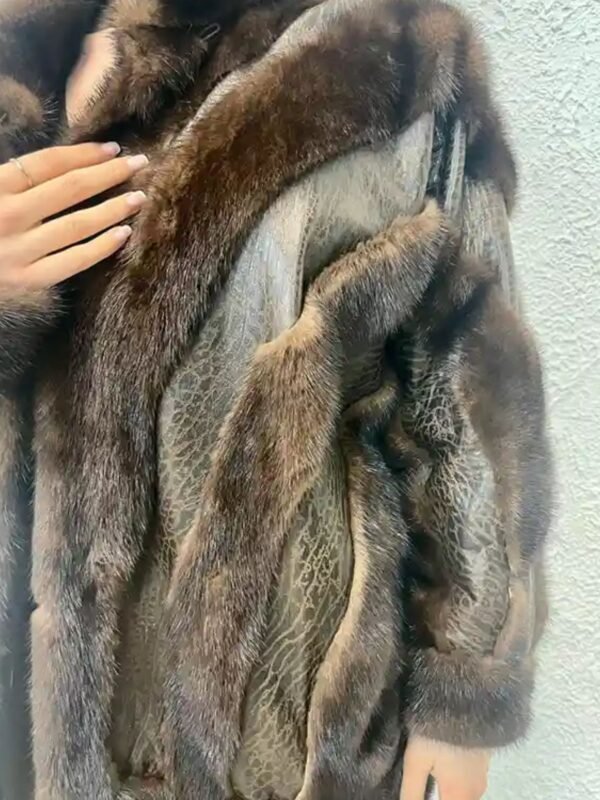Magnus Vintage Mink Fur With Real Leather Coat