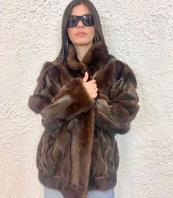 Magnus Vintage Mink Fur With Real Leather Coat