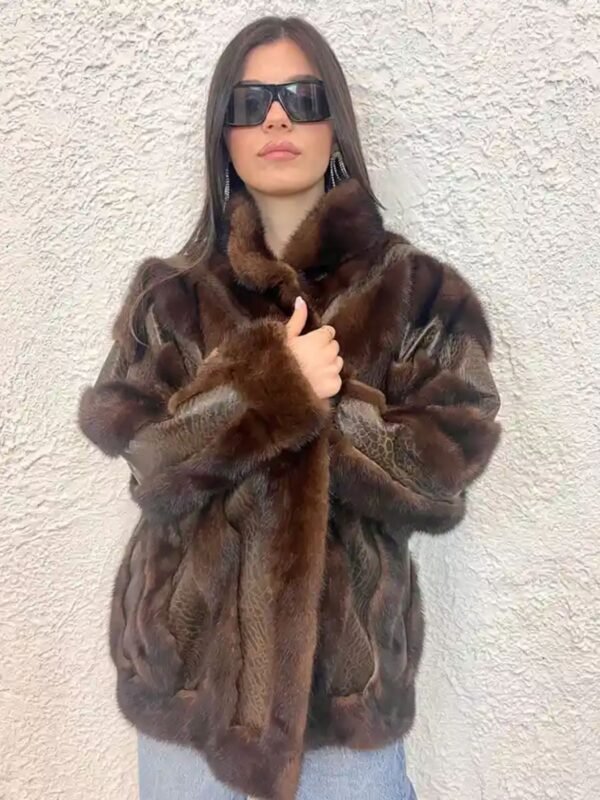 Magnus Vintage Mink Fur With Real Leather Coat