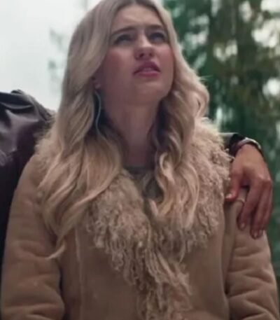 Maisie The Sacrifice Game 2023 Beige Leather Coat