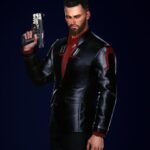 Male Nomad V Cyberpunk 2077 Black Leather Blazer