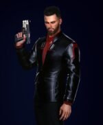 Male Nomad V Cyberpunk 2077 Black Leather Blazer