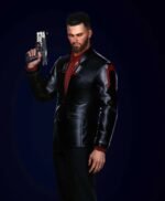 Male Nomad V Cyberpunk 2077 Black Leather Blazer
