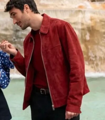 Marcello Emily in Paris Season 04 Red Suede Leather Jacket