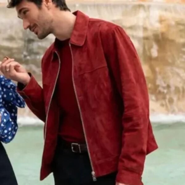 Marcello Emily in Paris Season 04 Red Suede Leather Jacket