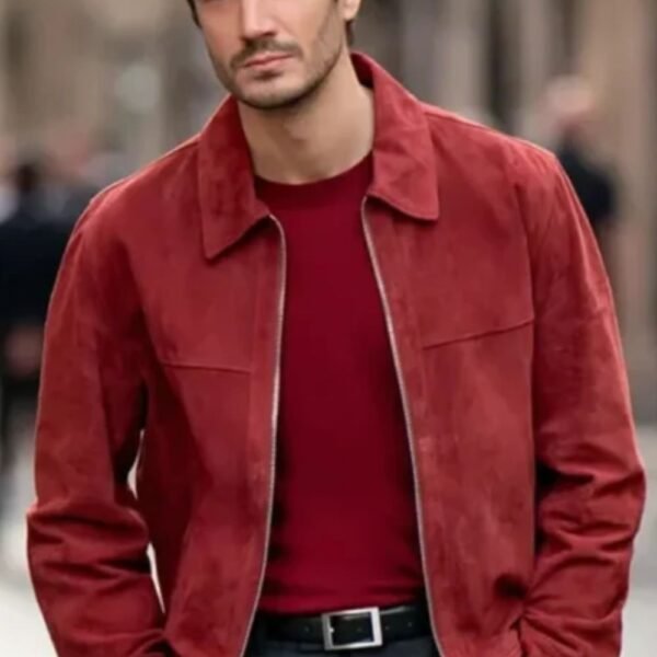 Marcello Emily in Paris Season 04 Red Suede Leather Jacket