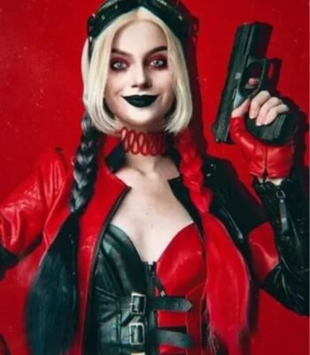 Margot Robbie Harley Quinn Suicide Squad 2 Red Jacket