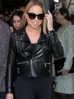 Mariah Carey Street Style Biker Jacket