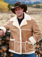Marlboro Man Shearling Sheepskin Brown Jacket