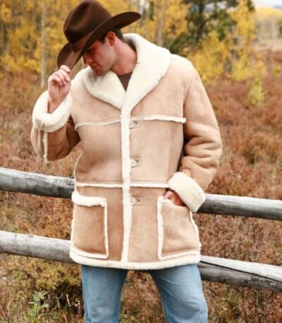 Marlboro Man Shearling Sheepskin Brown Jacket