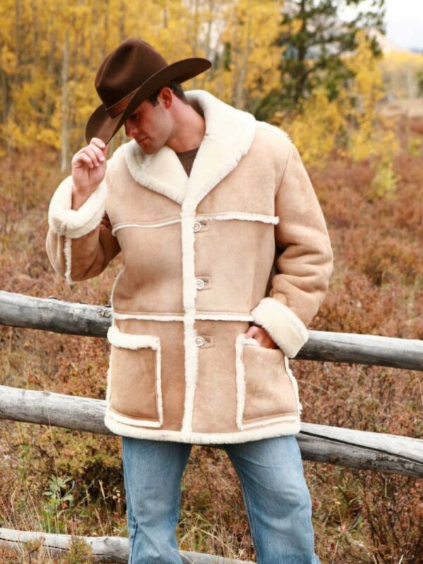 Marlboro Man Shearling Sheepskin Brown Jacket