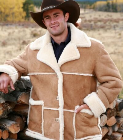 Marlboro Man Shearling Sheepskin Brown Jacket