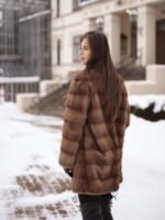 Martha Mink Fur Graceful Brown Coat