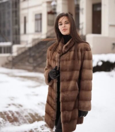 Martha Mink Fur Graceful Brown Coat