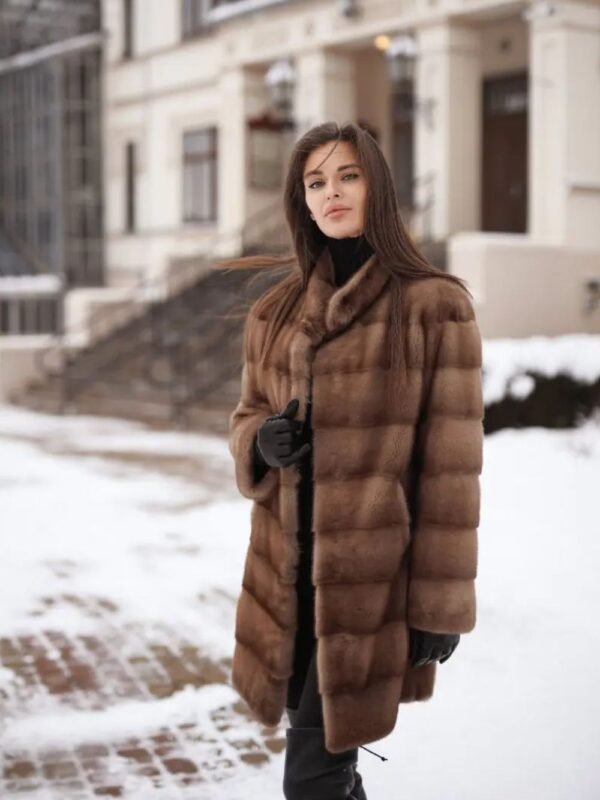 Martha Mink Fur Graceful Brown Coat