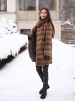 Martha Mink Fur Graceful Brown Coat