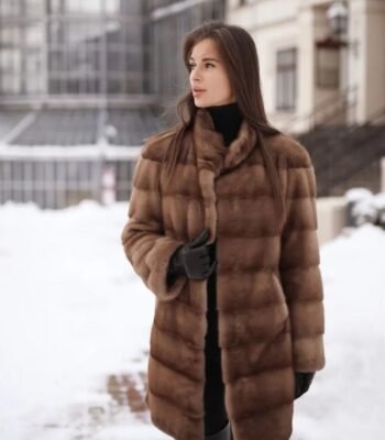 Martha Mink Fur Graceful Brown Coat