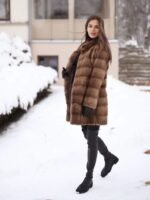 Martha Mink Fur Graceful Brown Coat