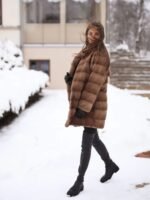 Martha Mink Fur Graceful Brown Coat