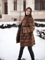 Martha Mink Fur Graceful Brown Coat