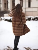 Martha Mink Fur Graceful Brown Coat
