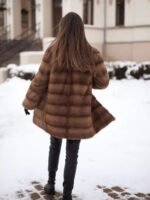 Martha Mink Fur Graceful Brown Coat