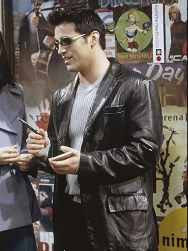 Matt LeBlanc Friends S06 Black Leather Blazer Jacket