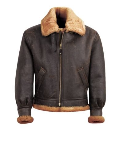 Matthew Brown Classic B-3 Sheepskin Leather Bomber Jacket