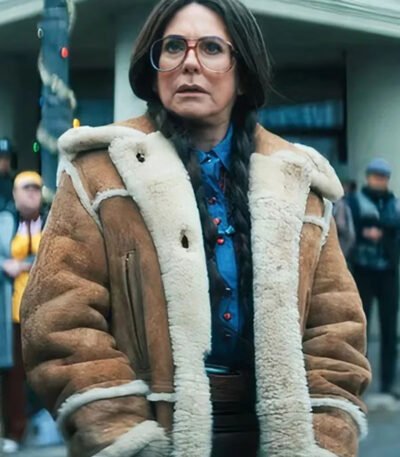 Megan Mullally The Umbrella Academy S04 Brown Leather Coat