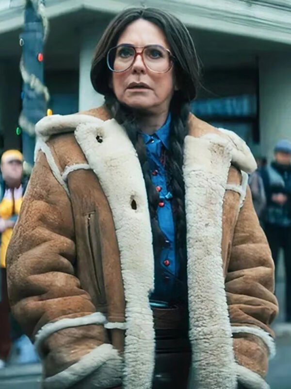 Megan Mullally The Umbrella Academy S04 Brown Leather Coat