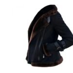 Meghan Shearling Fur Bomber Suede Jacket