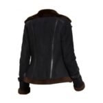 Meghan Shearling Fur Bomber Suede Jacket