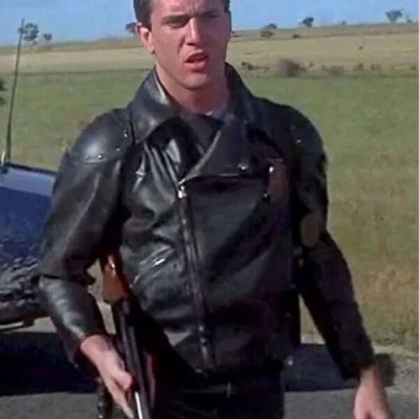 Mel Gibson Mad Max 1979 Black Leather Jacket