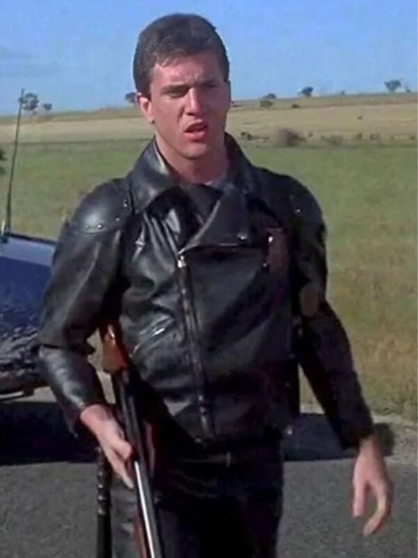 Mel Gibson Mad Max 1979 Black Leather Jacket