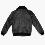 Men Casual Black Leather Flight Jacket