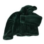 Mens All Green Mink Fur Bomber Jacket With Hood