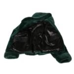 Mens All Green Mink Fur Bomber Jacket With Hood