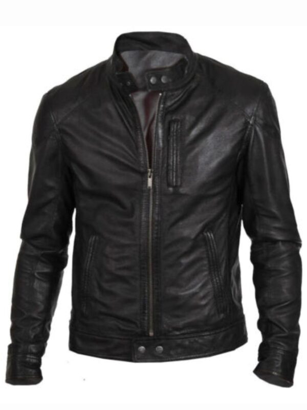 Men’s Biker Black Motorcycle Hunt Leather Jacket