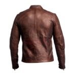 Mens Biker Vintage Cafe Racer Distressed Leather Jacket