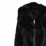 Mens Black Hooded Fox Fur Warm Jacket