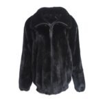 Mens Black Mink Fur Bomber Jacket
