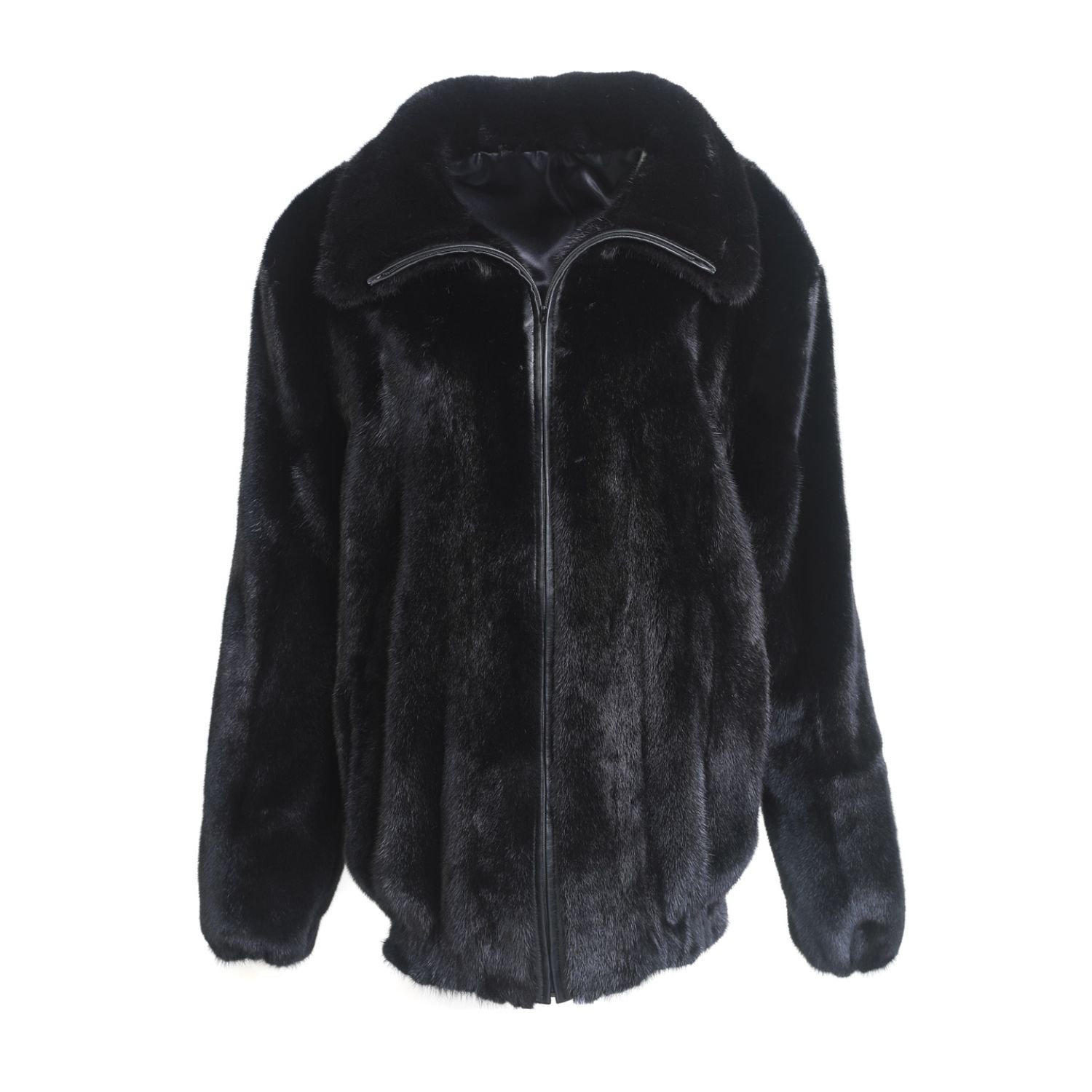Mens Black Mink Fur Bomber Jacket Mens Black Mink Fur Bomber Jacket